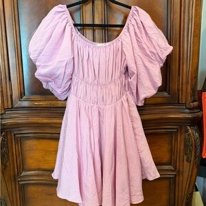 NEW! Molly Green Pink Puff Sleeve Dress size medium